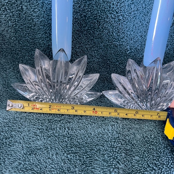 SET OF 2 GLASS TAPER CANDLE HOLDERS- MIKASA- VINTAGE - Picture 3 of 9